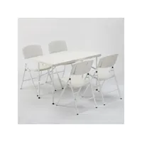 table rectangulaire 120x60 + 4 chaises pliantes de camping et jardin hood ahd amazing home design