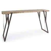 table bar en bois de sapin et pieds acier bibo l 200cm