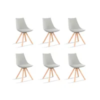 designetsamaison - lot de 6 chaises scandinaves grises - minsk c-minsk20