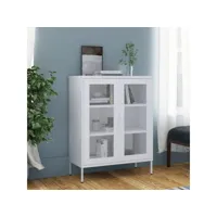 armoire de rangement blanc 80x35x101,5 cm acier 4