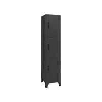 armoire à casiers anthracite 38x45x180 cm acier