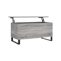 table basse sonoma gris 90x44,5x45 cm bois d'ingénierie