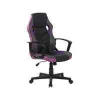 fauteuil de bureau / gaming glendale en similicuir et tissu en maille , noir / violet