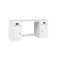 bureau avec armoire, bureau d'ordinateur, bureau informatique, table de travail blanc bois d'ingénierie pewv94360 meuble pro