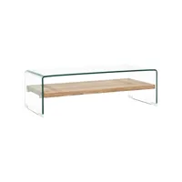 table basse clair 98 x 45 x 31 cm verre trempé