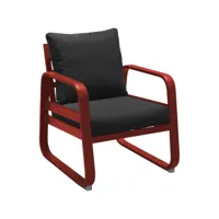 fauteuil extérieur lounge en aluminium tonio rouge