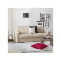 canapé dabakah, canapé 3 places, 100% made in italy, canapé de salon à ouverture pivotante, en tissu matelassé, avec accoudoirs fins, cm 200x95h90, beige 8052773783156