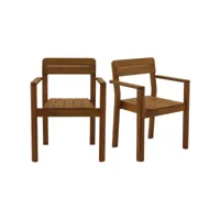 fauteuils de jardin en bois massif (lot de 2) akis