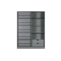 swing - armoire à porte coulissante en pin - couleur - gris 373650-l
