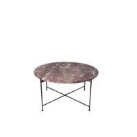 table basse ronde en marbre et pieds en métal noir d70 - melba
