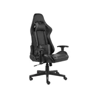 chaise de bureau pivotante chaise gamer  fauteuil de bureau gris pvc meuble pro frco35045