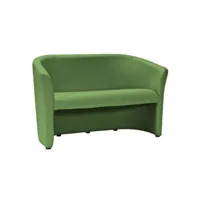 tmas - canapé moderne pour salon bureau - 76x126x60 cm - pieds en bois - rembourrage en cuir écologique doux - 2 places - vert