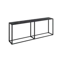 table console noir 200x35x75,5 cm verre trempé