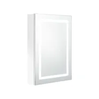 armoire de salle de bain à miroir led 50 x 13 x 70 cm blanc brillant helloshop26 02_0006580