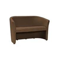 tmas - canapé moderne pour salon bureau - 76x126x60 cm - pieds en bois - rembourrage en cuir écologique doux - 2 places - marron