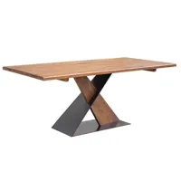 table de repas rectangulaire en bois de manguier et acier noir munko 190cm
