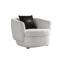 fauteuil en tissu bouclette suzy - blanc tissu blanc