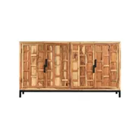 armoire multi-rangement de cuisine - buffet bois d'acacia massif 145 x 40 x 80cm fr2024