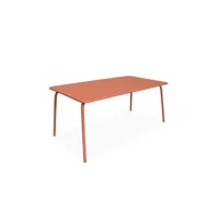 table de jardin en métal (acier peint par électrophorèse avec protection antirouille) 160x90cm rose saumon