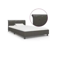 cadre de lit gris similicuir 100 x 200 cm cadre 1 personne