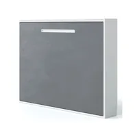 lit escamotable horizontal 90x190 molane-coffrage blanc-façade mosaïque