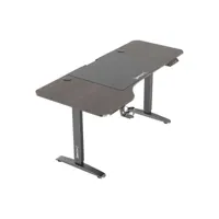 bureau poste de travail table électrique à hauteur réglable 73 - 118 cm en forme de l effet noyer helloshop26 03_0006655