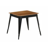 table de salon salle à manger design bois d'acacia et acier 75 cm helloshop26 0902308