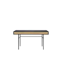 stripe - bureau en bois et métal 2 tiroirs - couleur - noir