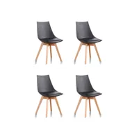 designetsamaison - lot de 4 chaises scandinaves noires - prague c-prague03