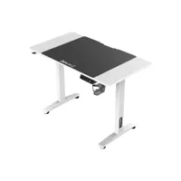 bureau poste de travail table électrique à hauteur réglable 73 - 118 cm rectangulaire blanc helloshop26 03_0006661