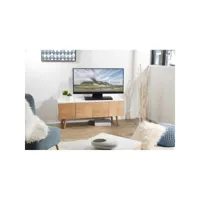 isidore - meuble tv 4 portes bois clair et blanc