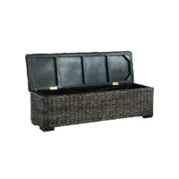 boîte de rangement,banc de rangement 120 cm noir rotin naturel kubu et manguier -asaf90047 meuble pro