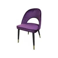 ardec - chaise de salle a manger en velours violet
