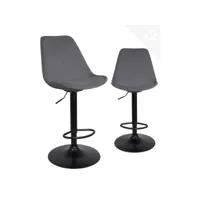 lot de 2 chaises de bar grises velours design sosa (gris) 083