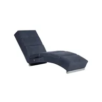 fauteuil scandinave chaise longue de longue charge 110 kg gris similicuir daim ,155x51x71cm