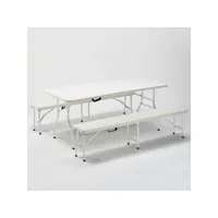 table rectangulaire 180x74 + 2 bancs pour camping et jardin baker ahd amazing home design