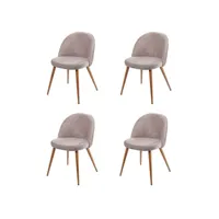 4x chaise de salle à manger hwc-d53, fauteuil, style rétro années 50, en velours ~ gris brun