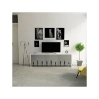 meuble tv apertio ajouré bois anthracite et blanc