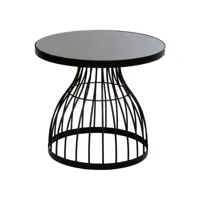 table d'appoint design en verre kushi 55cm noir
