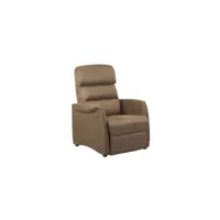 fauteuil relax électrique marron cendré - softy - l 80 x l 90-165 x h 107-80 cm - neuf