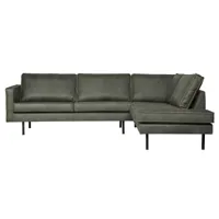 sofa de coin droit - eco-cuir - army - 85x266x86/213 - rodeo rodeo coloris armée verte