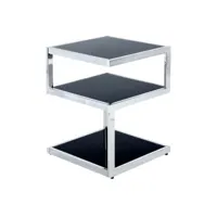 paris prix - table d'appoint cubo 52cm noir & chrome