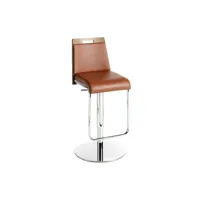 chaise haute réglable similicuir marron et acier zoé-couleur aqua 90 noir