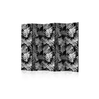 paravent 5 volets - black and white jungle ii [room dividers] a1-paraventtc0394