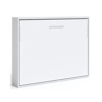 lit escamotable horizontal 140x190 angelina-coffrage blanc-façade parme