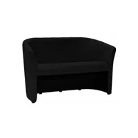 tmas - canapé moderne pour salon bureau - 76x126x60 cm - pieds en bois - rembourrage en cuir écologique doux - 2 places - noir