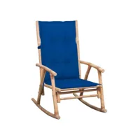 chaise à bascule fauteuil à bascule  fauteuil de relaxation avec coussin bambou meuble pro frco75140