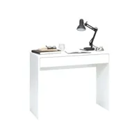 bureau avec tiroir  bureau d'ordinateur bureau informatique large 100 x 40 x 80 cm blanc meuble pro frco98794