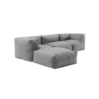 canapé d'angle modulable 4 places gris