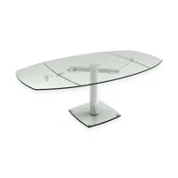 table de repas extensible groove  plateau et allonge en verre trempé 20100891725